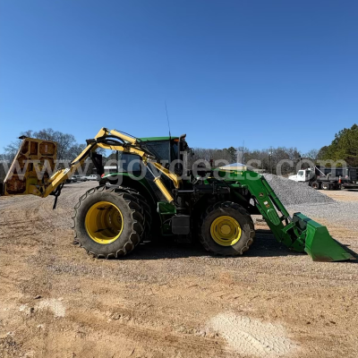  2019 John Deere 6110M Tractor w/ Front Loader & Brush Cutter