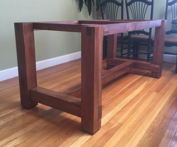 Andrew Updegrove says building furniture helps him release work-related stress.