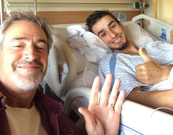 John and Nick Paquette during Nick's hospital stay.