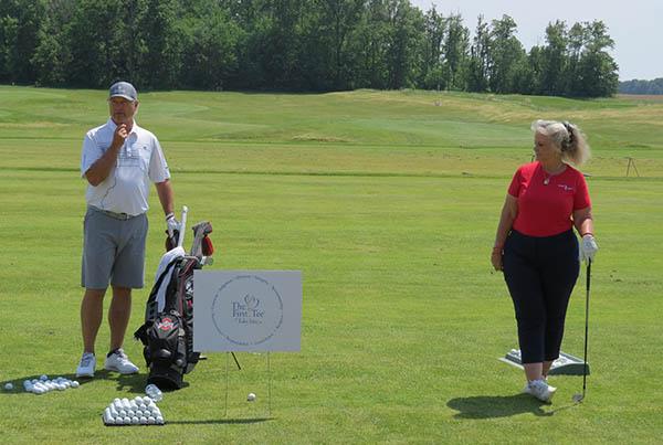 John Cook and sister Cathy Cook were on hand at the northwestern Ohio course he owns with his father to teach a junior golf clinic.