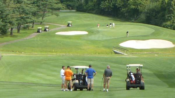 Scenes like this have were a rarity at many golf courses in April.