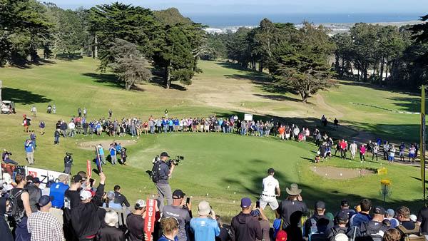 Hundreds of spectators per day paid to watch a professional disc golf tournament during Memorial Day weekend at Gleneagles Golf Course in San Francisco. Photos courtesy of Tom Hsieh