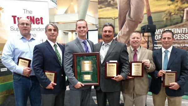 Superintendent of the year finalists, from left, are Marty Baumann, John Cunningham, Matt Gourlay, Jorge Croda, Matt Crowther, Bob Becker.