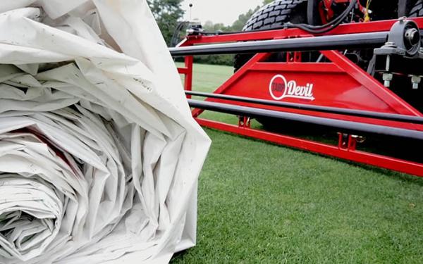 Because it pulls evenly, the TarpDevil reportedly can extend the life of greens covers by as much as 20 percent.