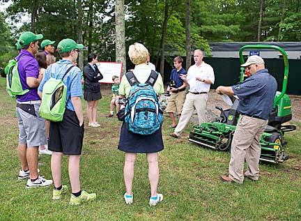 First Tee of Boston participants learn about golf course maintenance in June during the Careers on the Course event at TPC Boston.