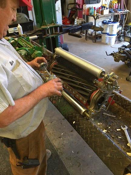 Rex Schad can almost always be found working on reels at Jimmie Austin Golf Club at the University of Oklahoma.