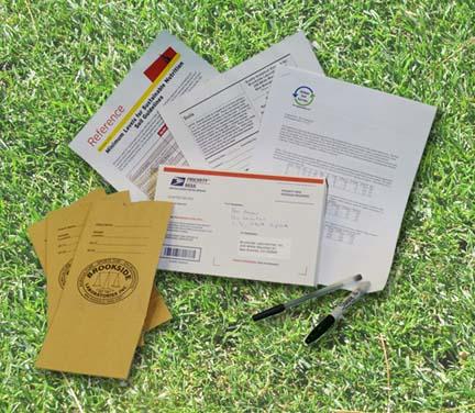 Survey participants receive everything they will need to submit soil samples to Brookside Laboratories in Ohio.