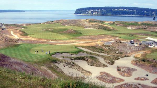 Chambers Bay has withdrawn from the 2019 U.S. Amateur Four-Ball Championship while a transition from fescue to Poa annua putting surfaces continues.