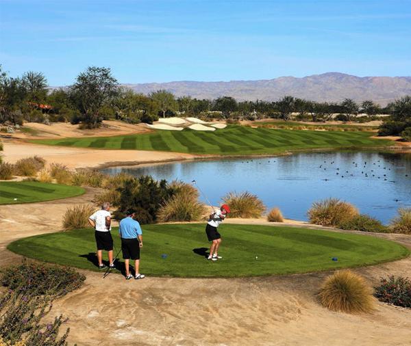 Golf courses in California's Coachella Valley are sporting much less green turf than in year's past. Photo courtesy of LA Times.
