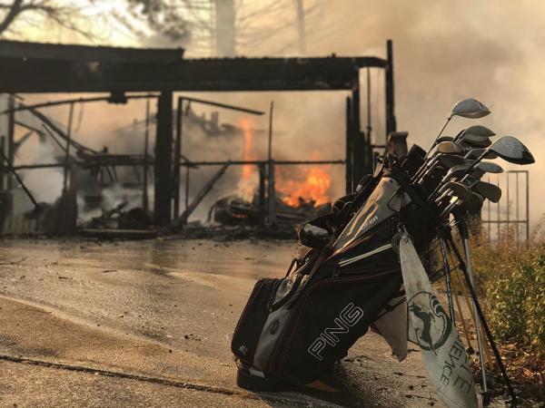 Fire forced the evacuation of Silverado Resort in Napa just after the conclusion of a PGA Tour event there. Photo by Jodi Hernandez via Twitter