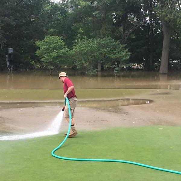 Brian Heydinger's crew was ready to hose silt off greens the second the Blanchard River receded from the golf course.