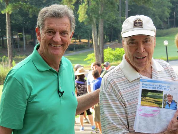 Mark Hoban, left, superintendent at Rivermont Golf Club, and Palmer Maples Jr. worked together in the 1970s at The Standard Club in Atlanta.