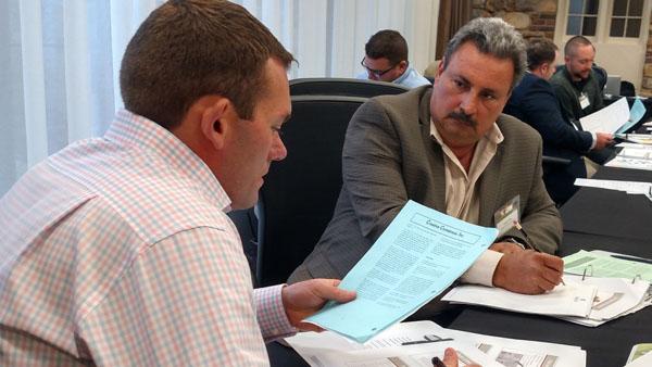 Jorge Croda, right, polishes his negotiating skills at the 2017 Syngenta Business Institute.