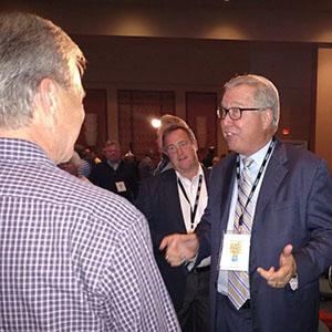 Ron Jaworski, right, told members of the NGCOA that too many owners are taking the fun out of golf.