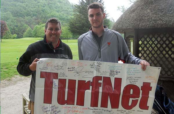 Cam Cooper (right), shown here with Woodenbridge GC superintendent Trevor Dargan, blogged about his experiences at Mount Juliet and throughout Ireland in 2012.