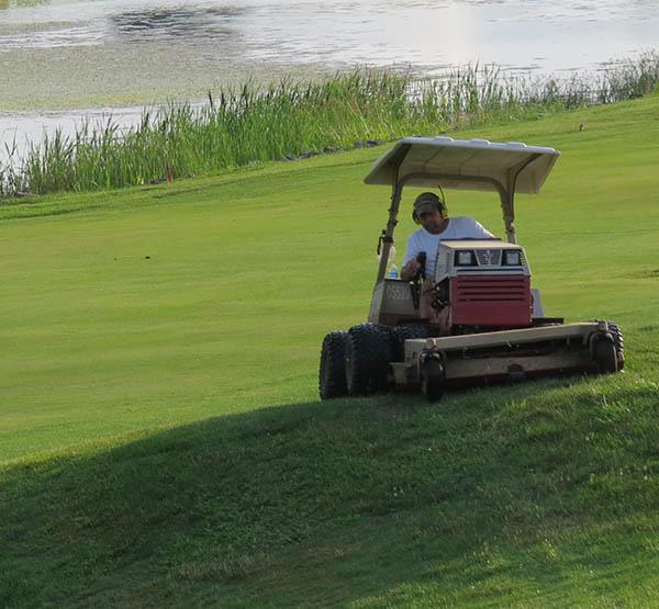 Rick Chapley has been mowing severely sloped areas on Kearney Hill with an eight-wheel Ventrac for years.