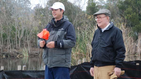Nelson Caron, left, and Pete Dye plan the restoration of the golf course at The Ford Plantation.