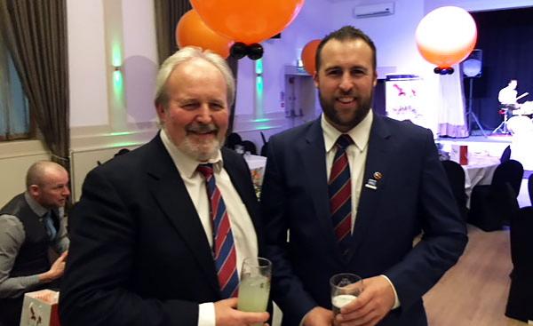 Josh Webber, right, with his father Colin at the STRI dinner.