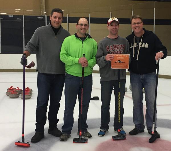 Ryan Cummings, second from left, with his curling teammates.