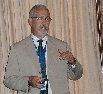 Bruce Martin, Ph.D., discusses his fungicide program studies during the recent BASF Innovation Summit.