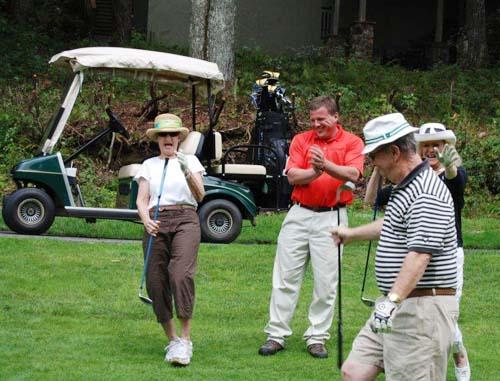 Fred Gehrisch and a group of Highlands Falls members enjoy the annual Superintendent's Revenge tournament.