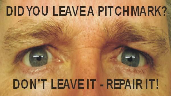 This sign at Surrey Downs Golf Club in England either intimidated golfers into repairing ballmarks on greens, or preyed upon their guilt.