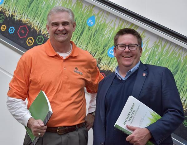 Carolinas BMP authors Bert McCarty, Ph.D., (left) of Clemson, and Jim Kerns, Ph.D., of North Carolina State.