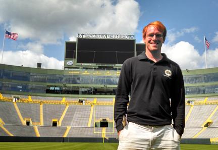 Scholarship recipient Matthew Golson of Auburn University is an intern with the Green Bay Packers.