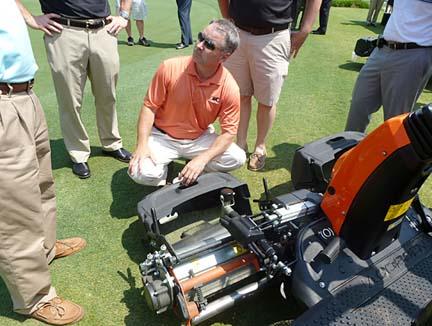 Paul Carter during a 2013 field day highlighting electric equipment used at The Bear Trace at Harrison Bay.