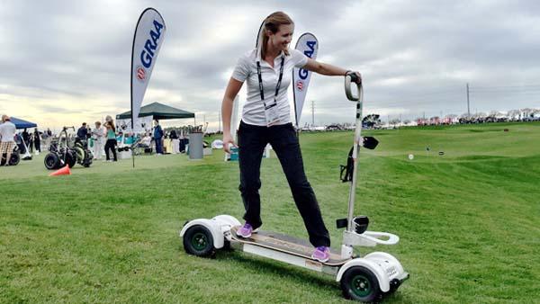 Golf Boards, shown above during the PGA Show Outdoor Demo Day in Orlando, and FootGolf, pictured at top, are two ways golf course operators are trying to attract new players to the game. Photos by the PGA and the City of LaVista, Nebraska, respectively.