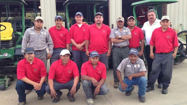 Jorge Croda (in the white shirt) and his crew at Southern Oaks.