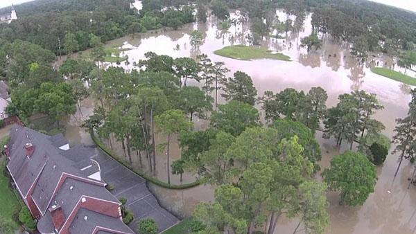 Nearly all of the 36-hole Champions Club was under water after Hurricane Harvey dumped almost 3 feet of rain on the Houston area.