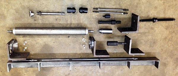 The Roller Tamer in exploded layout view.