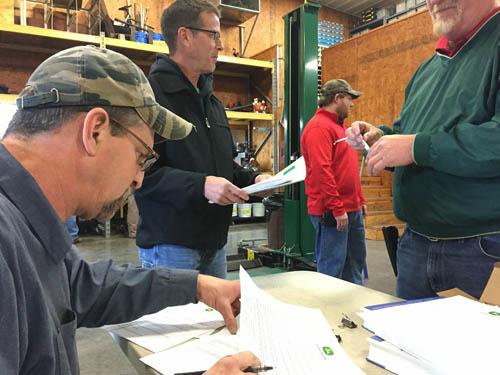 Attendees of the MVGCSA equipment managers meeting learned about new mower technology and also were tested on what they learned.