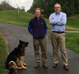 With Thor and John Slade at Laurel Creek.